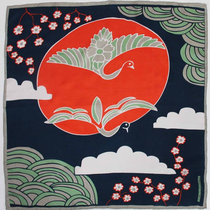 Les Belles Vagabondes - Wholesale Head Scarf - Women's - Mini Agami Marine Navy1