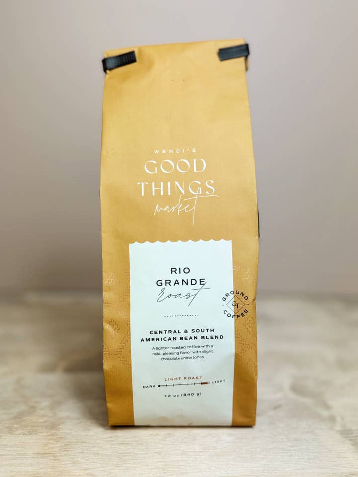 Rio Grande Roast Ground Coffee for wholesale by Wendi’s Good Things Market