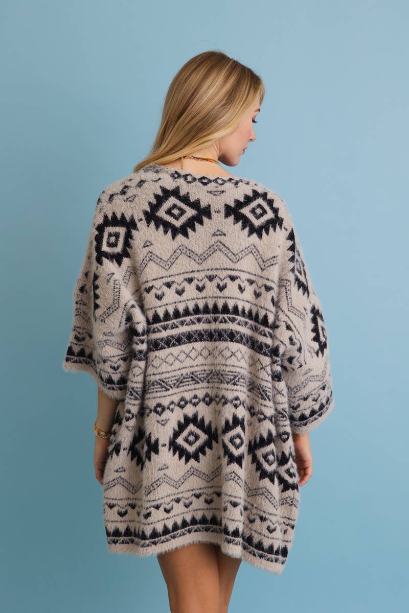 Leto Accessories – wholesale Cardigan – Women’s – Aztec Soft Knit cardigan with Tribal Print - Western Vibe 🌵1