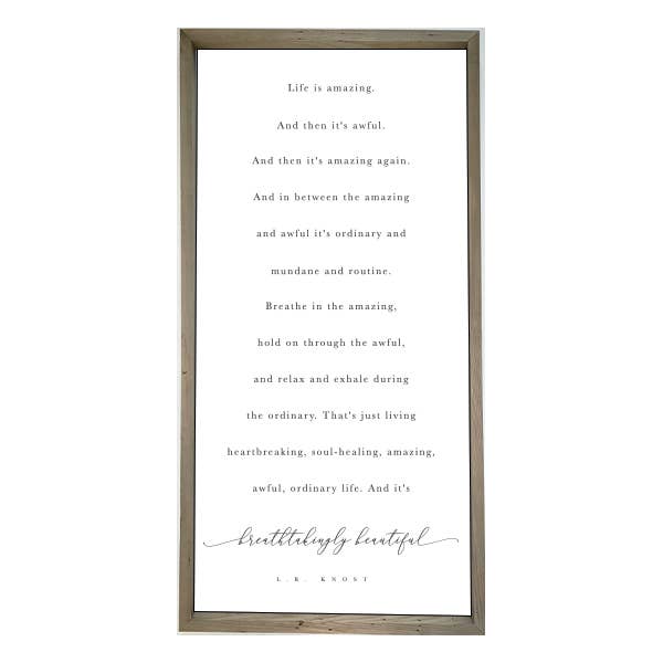 Brayden and Brooks - Wholesale Sign - 24x48 Thin Oak- Life Is Amazing1
