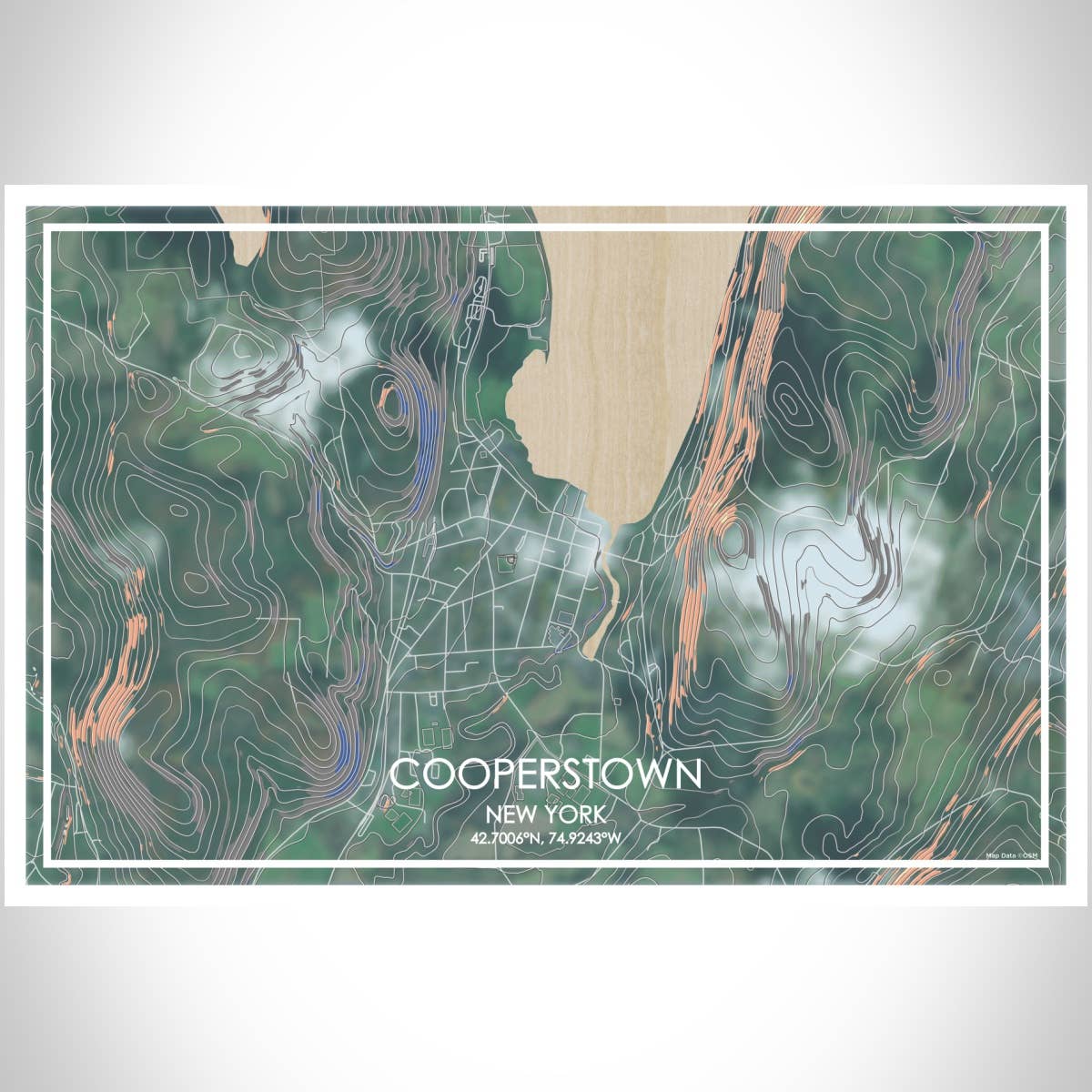 JACE.design - Wholesale Art Print - Cooperstown NY Map Print Afternoon3