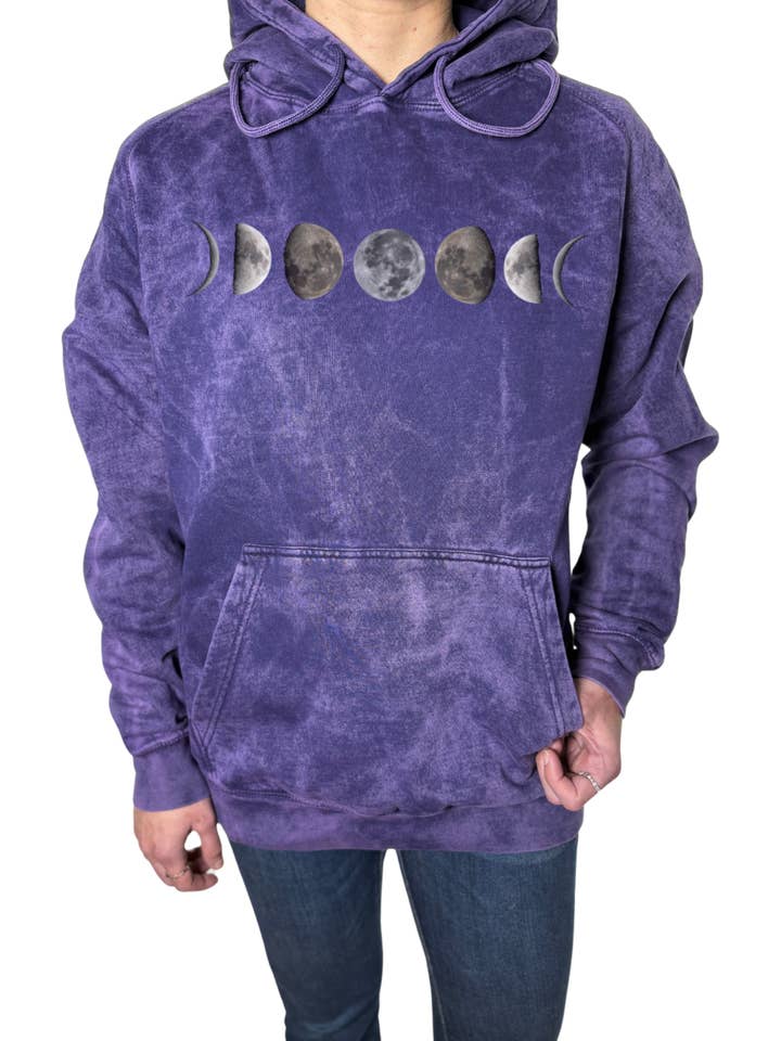 Moon Phase Vintage Wash Hoodie for wholesale by NyteSky Apparel