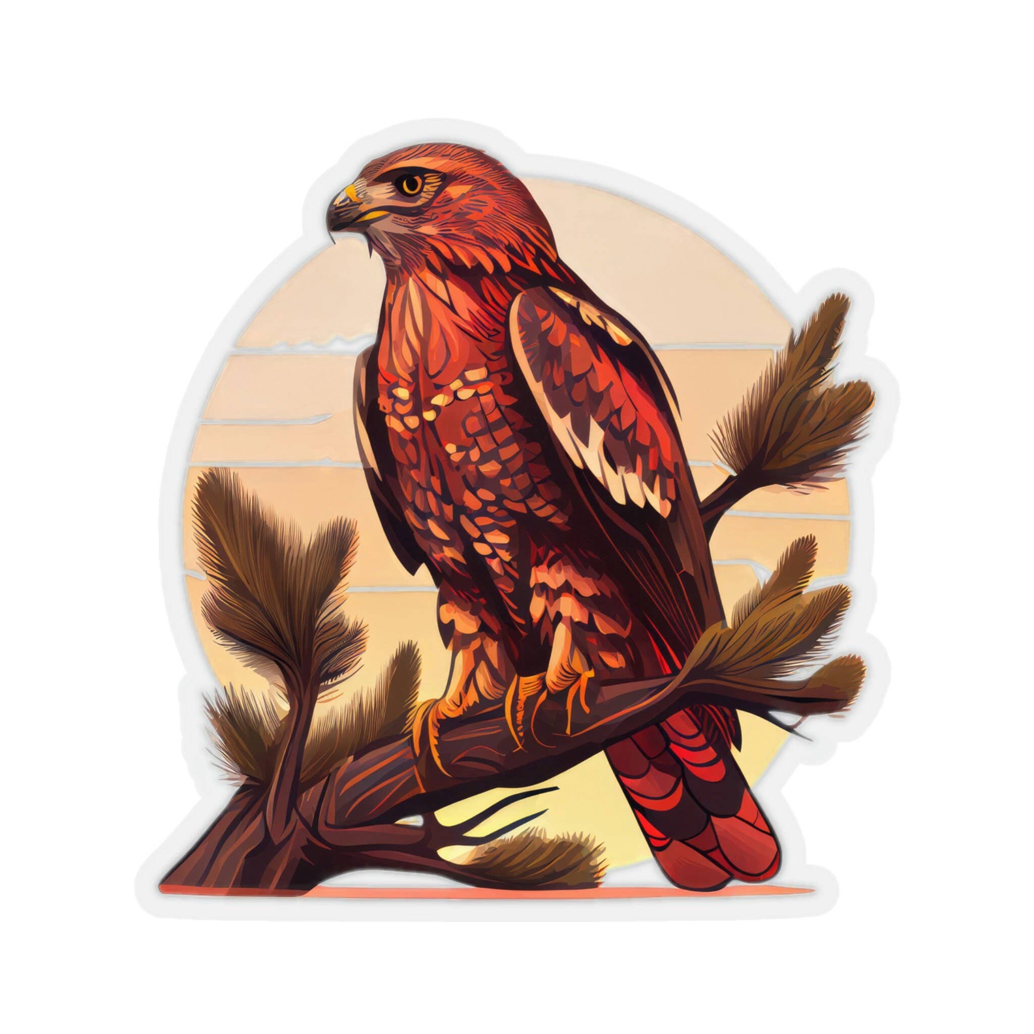Smartstead Homestead - Wholesale Sticker - Waterproof Vinyl Sticker - Red-Tailed Hawk Perch Sticker1