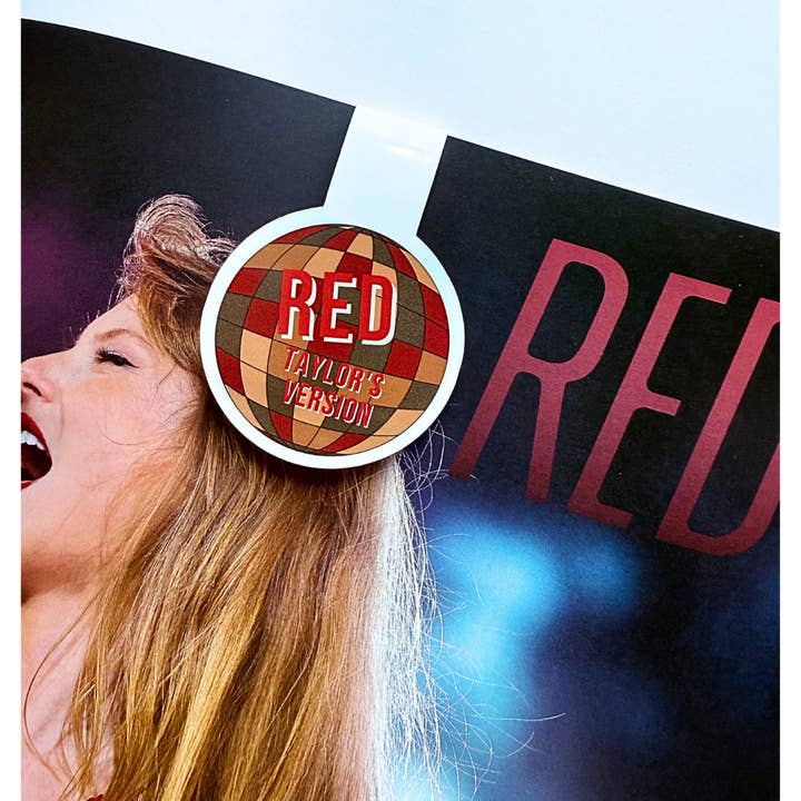 Typo Lettering Co - Wholesale Bookmark - Red Disco Tay inspired magnetic bookmark