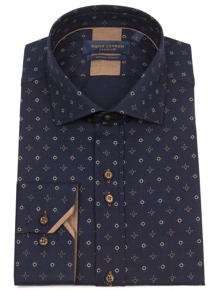 Camisa con estampado geométrico - Motivos en contraste para venta al por mayor de GUIDE LONDON