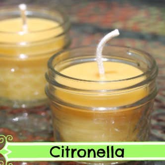 Candela in barattolo di vetro con cera d'api alla citronella per la vendita all'ingrosso da parte di The Bees' Waxy Knees