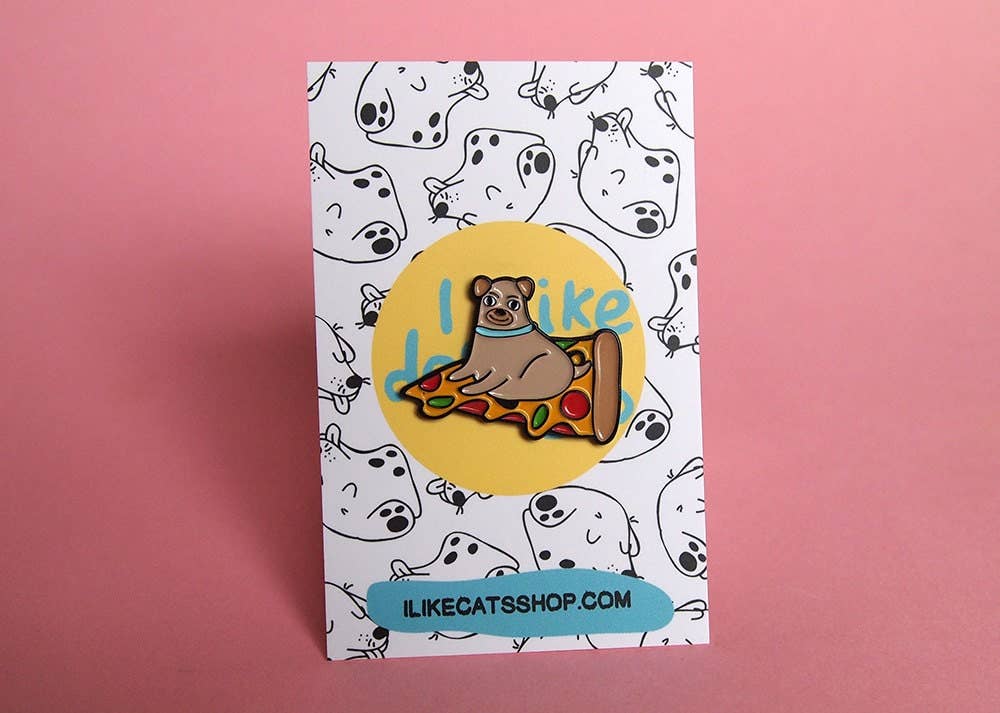 I LIKE CATS – wholesale Lapel pin/button – Pizza Dog Enamel Lapel Pin2