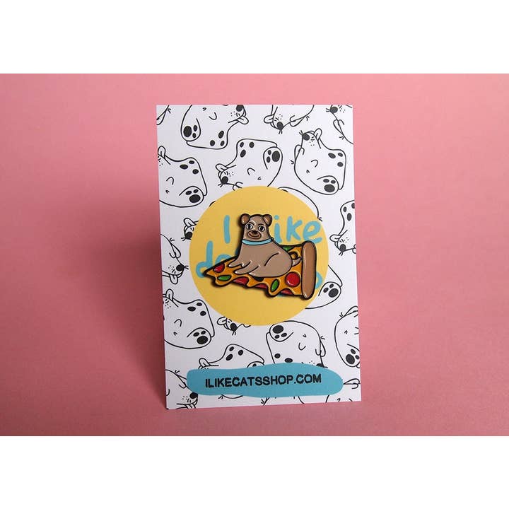 I LIKE CATS – wholesale Lapel pin/button – Pizza Dog Enamel Lapel Pin2