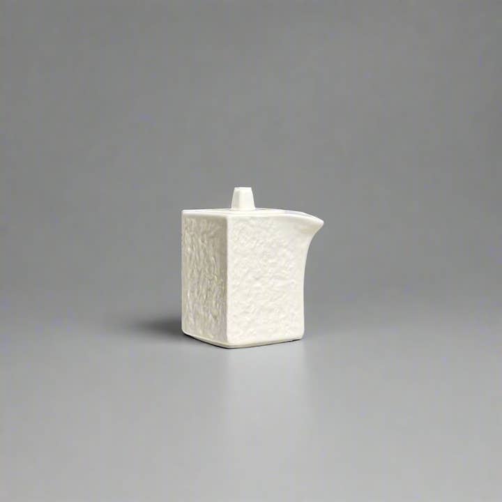 Tarro de soja cuadrado texturizado blanco 150 ml para venta al por mayor de Made In Japan Tableware
