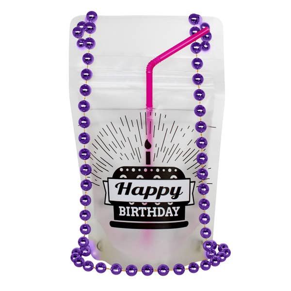 NeckSip - Wholesale Party Favor - Happy Birthday - Draagbare drankzakjes (12 oz | 2-pack)8