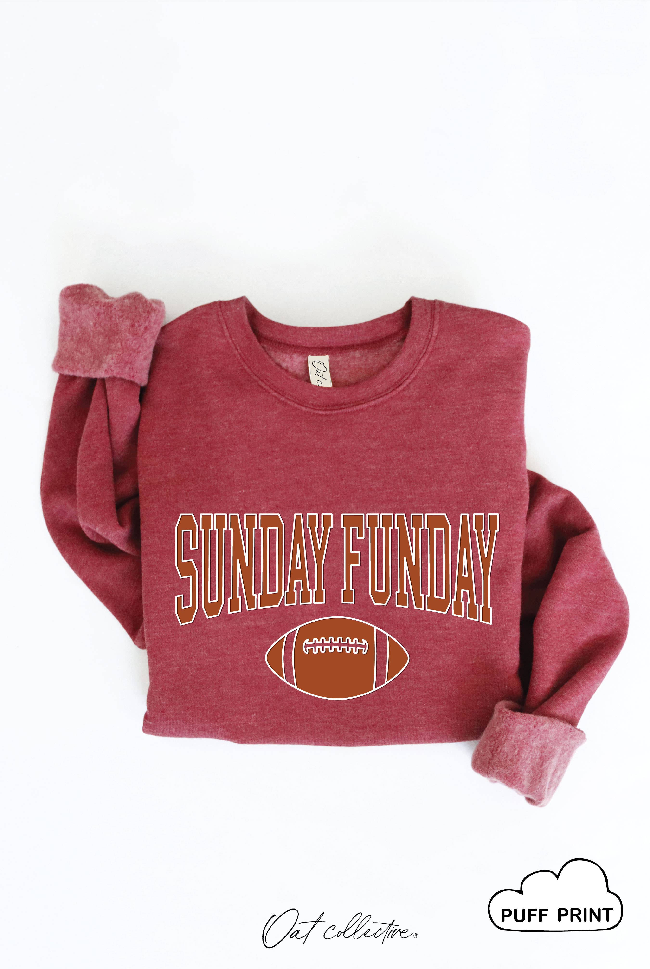 OAT COLLECTIVE - Wholesale Graphic Sweatshirt - Women's - SUNDAY FUNDAY PUFF Graphic Sweatshirt12