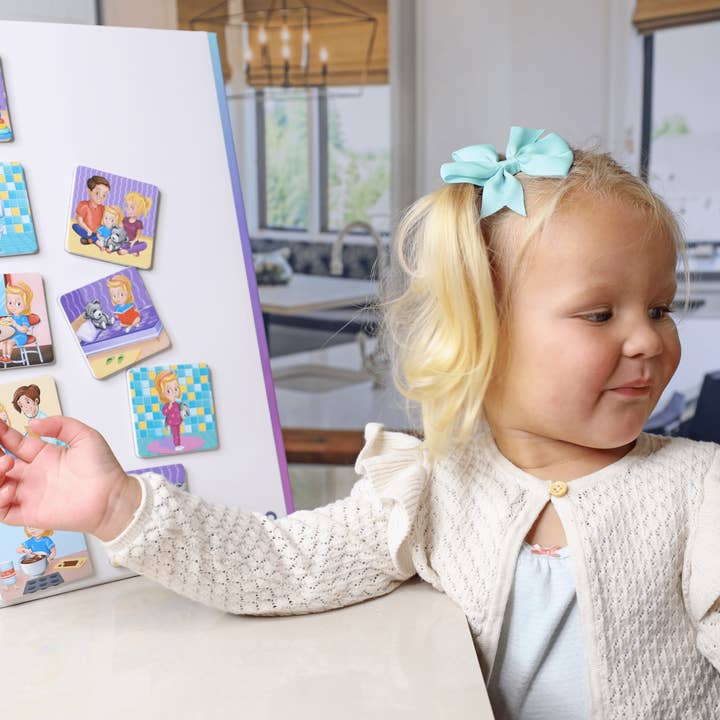 Kluzoo - Vendita all'ingrosso Carte didattiche - Bambini e neonati - Day Planner Girls - 72 carte magnetiche con routine quotidiana