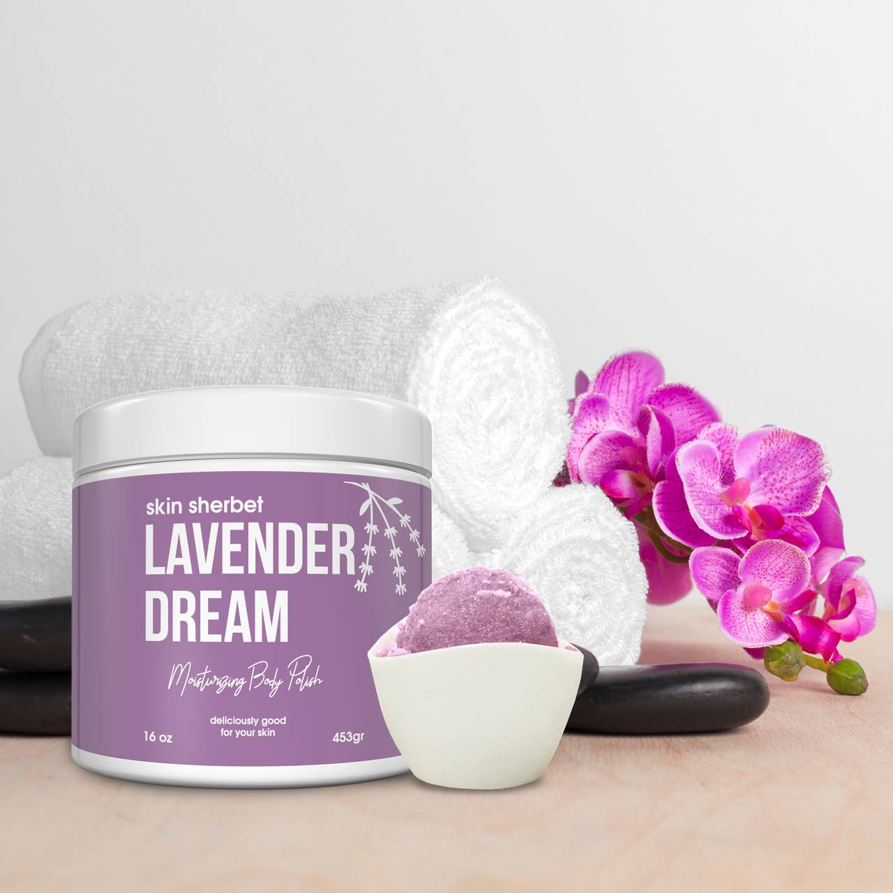 The Midwest Sea Salt Company - Wholesale Body Scrub/Exfoliant - Skin Sherbet Lavender Dreams Body Polish Salt Scrub - 23oz3