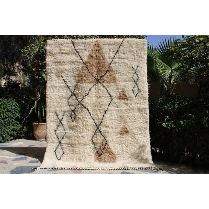 BohoVibeCraft - Wholesale Area Rug - white and brown Moroccan-rugs-modern-carpets-wool-moroccan