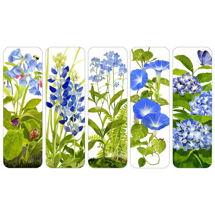 Blossoms in Blue - Bookmarks - Set of 5 for wholesale by Felix Doolittle