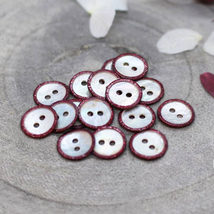 Glitz Buttons - Amarante for wholesale by Atelier Brunette - Fabrics & Sewing Patterns Shop