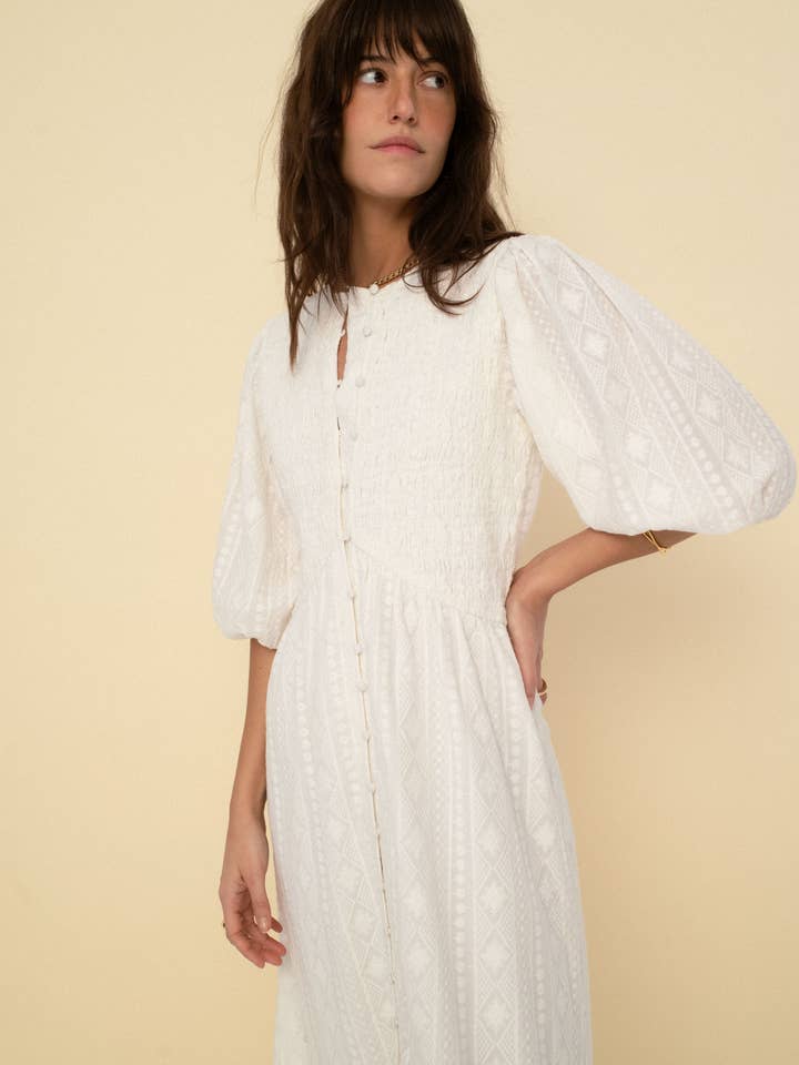 Sonmer Shop USA – Engroshandel Kjole - Dame – Magnolia Kjole Ecru