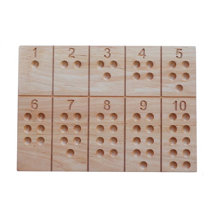 Living Refinery – Großhandel Holzspielzeug – Kinder – Wooden Story Montessori-Zahlentafel mit Kugeln