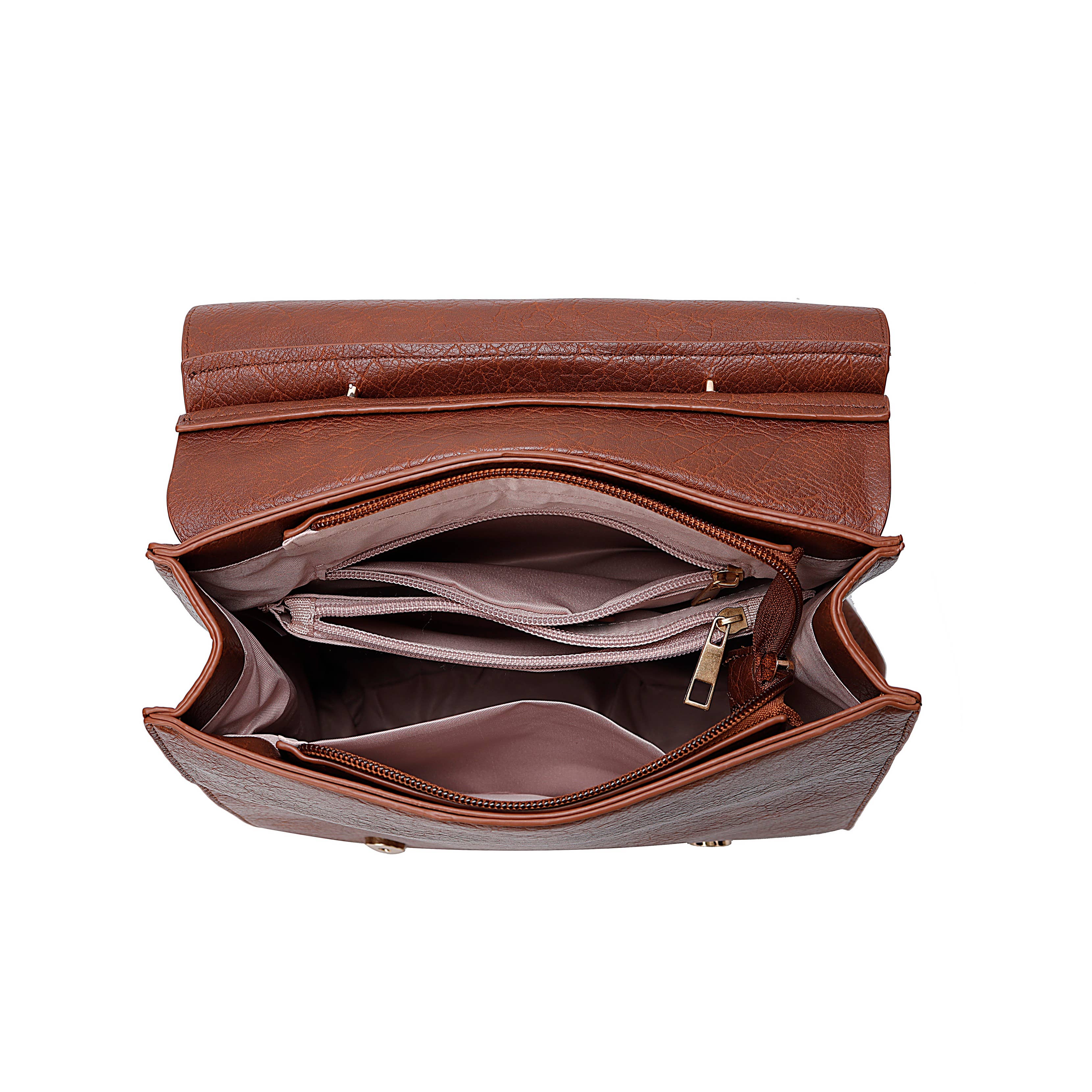 Superbia – wholesale Top handle bag – women's – Classic Two-toned Flap Over Backpack bag- 9356(Carla Range)6