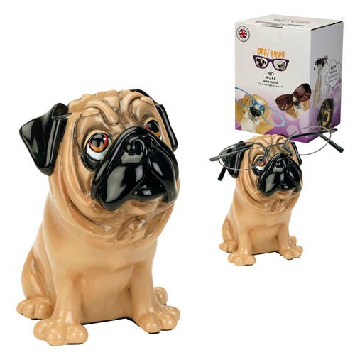 Estatueta Porta-Vidros Ornamentais Decorativos Tan Pug por atacado de Opti Paws