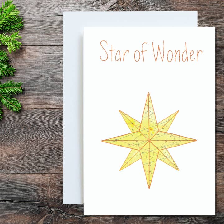 Star of Wonder Christmas Card for wholesale by NaviStitch