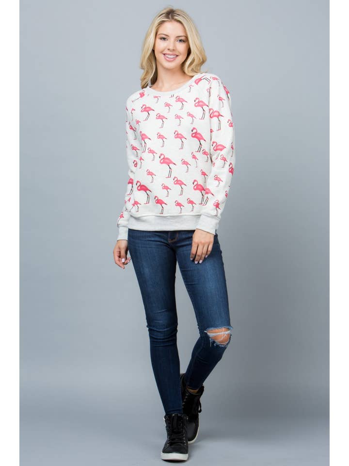 Sweatshirt Flamingo Print por atacado de LA Soul