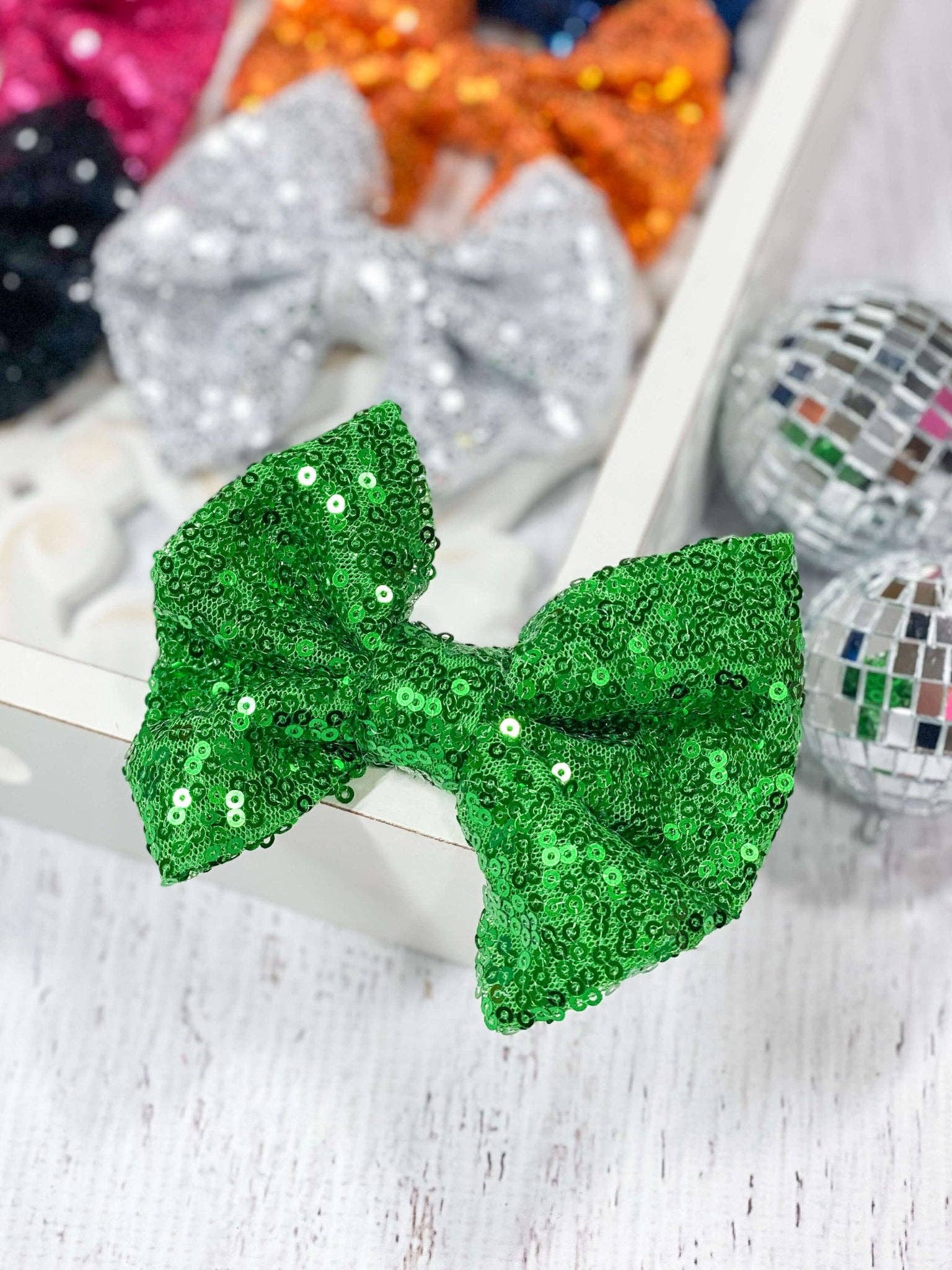 The Hair Bow Company - Wholesale Hair Bow - Kids - Sequin Hair Bow - Alligator Clip - 4"14