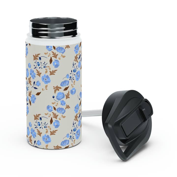 Vandflaske i rustfrit stål, Standard låg for engroshandel hos Fox & Willow Design Studio