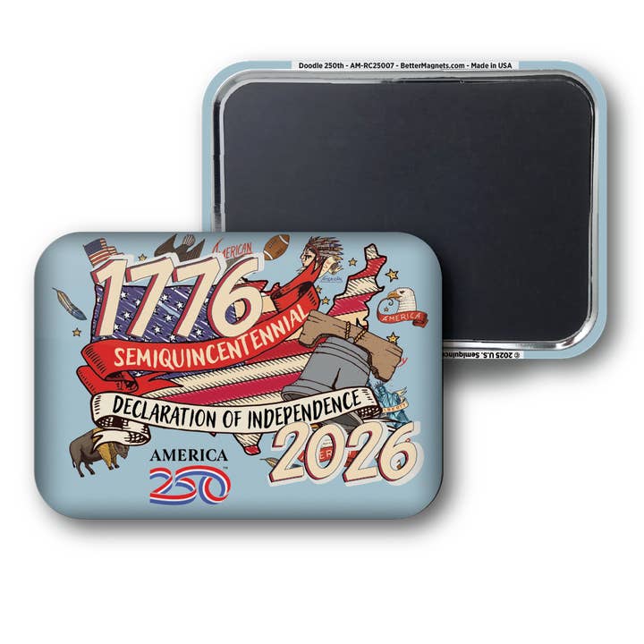 Doodle 250th for wholesale by BetterMagnets.com by Design Studio 88 Inc