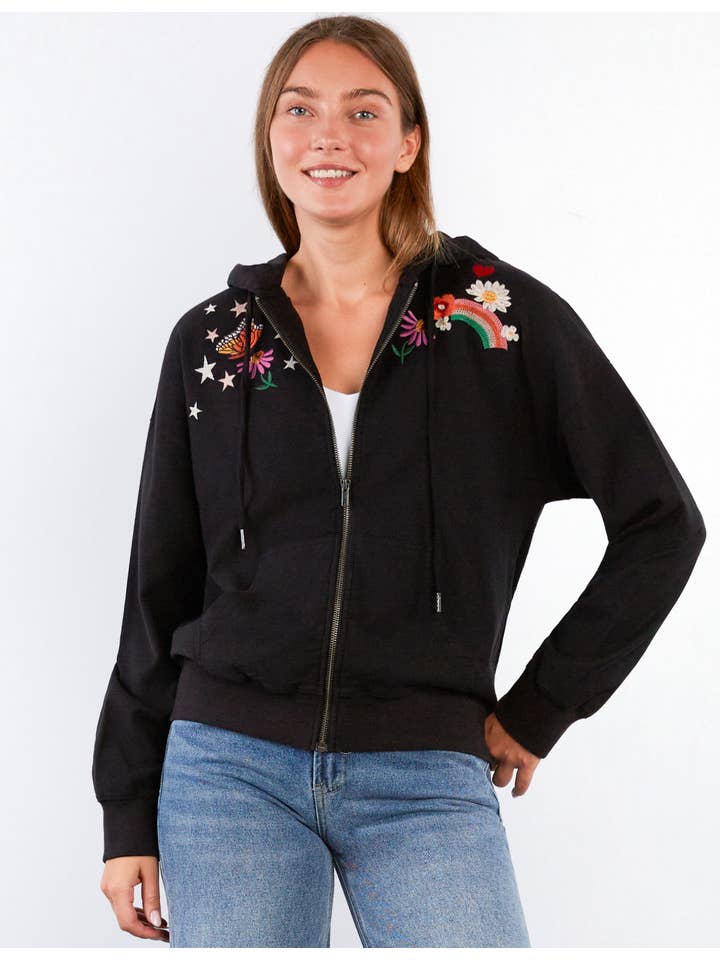 Bristol Black Happy Place Hoodie for wholesale on Faire3