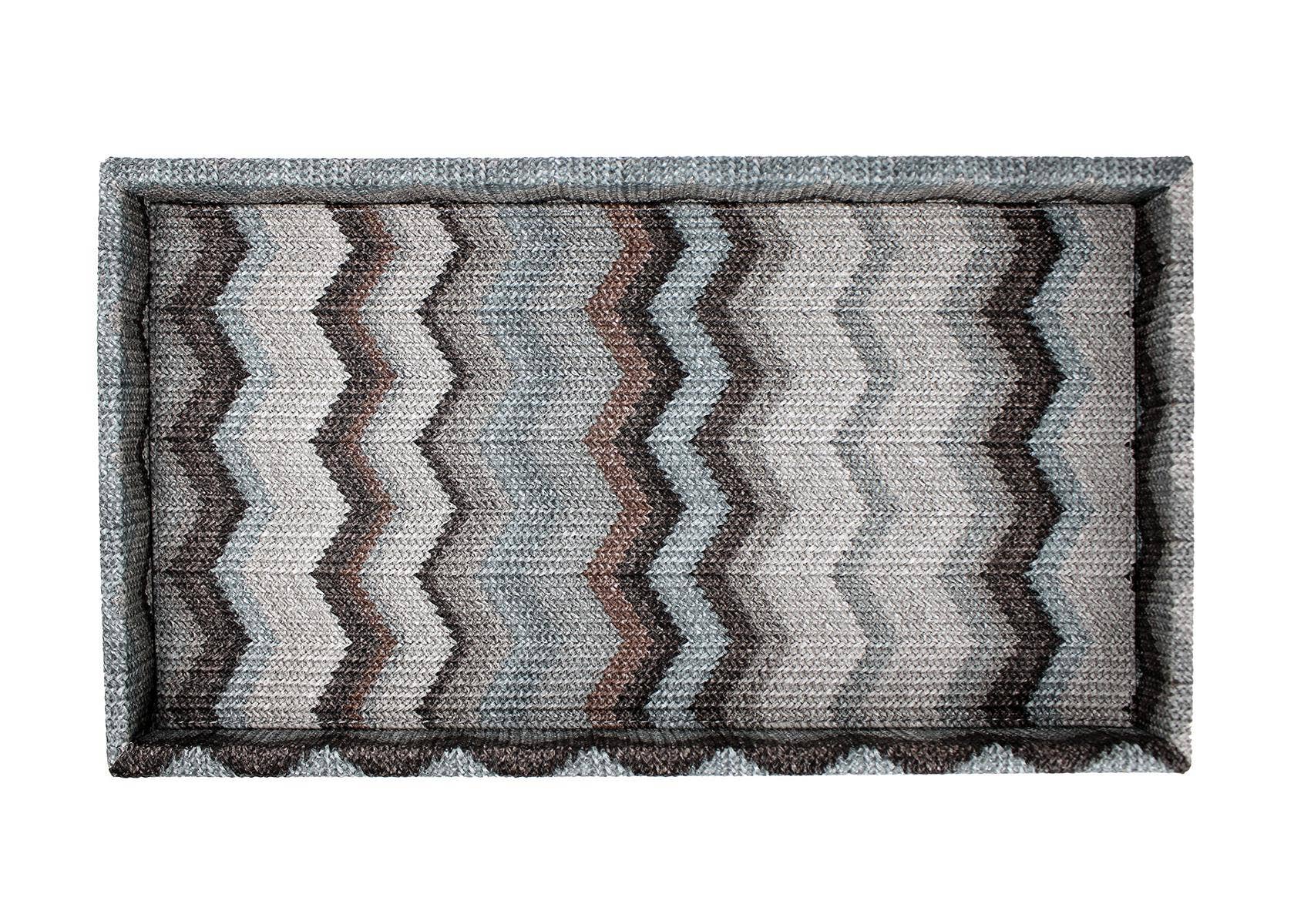 Signature Home Collection GmbH - Wholesale Decorative Tray - Rectangular synthetic leather zigzag gray cosmetic tray7