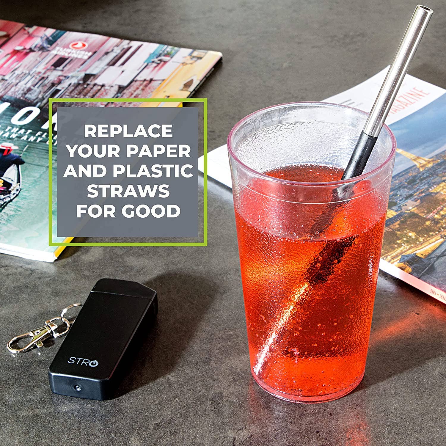 TubShroom - Vente Paille - Paille en métal réutilisable STRO avec étui portable et brosse8