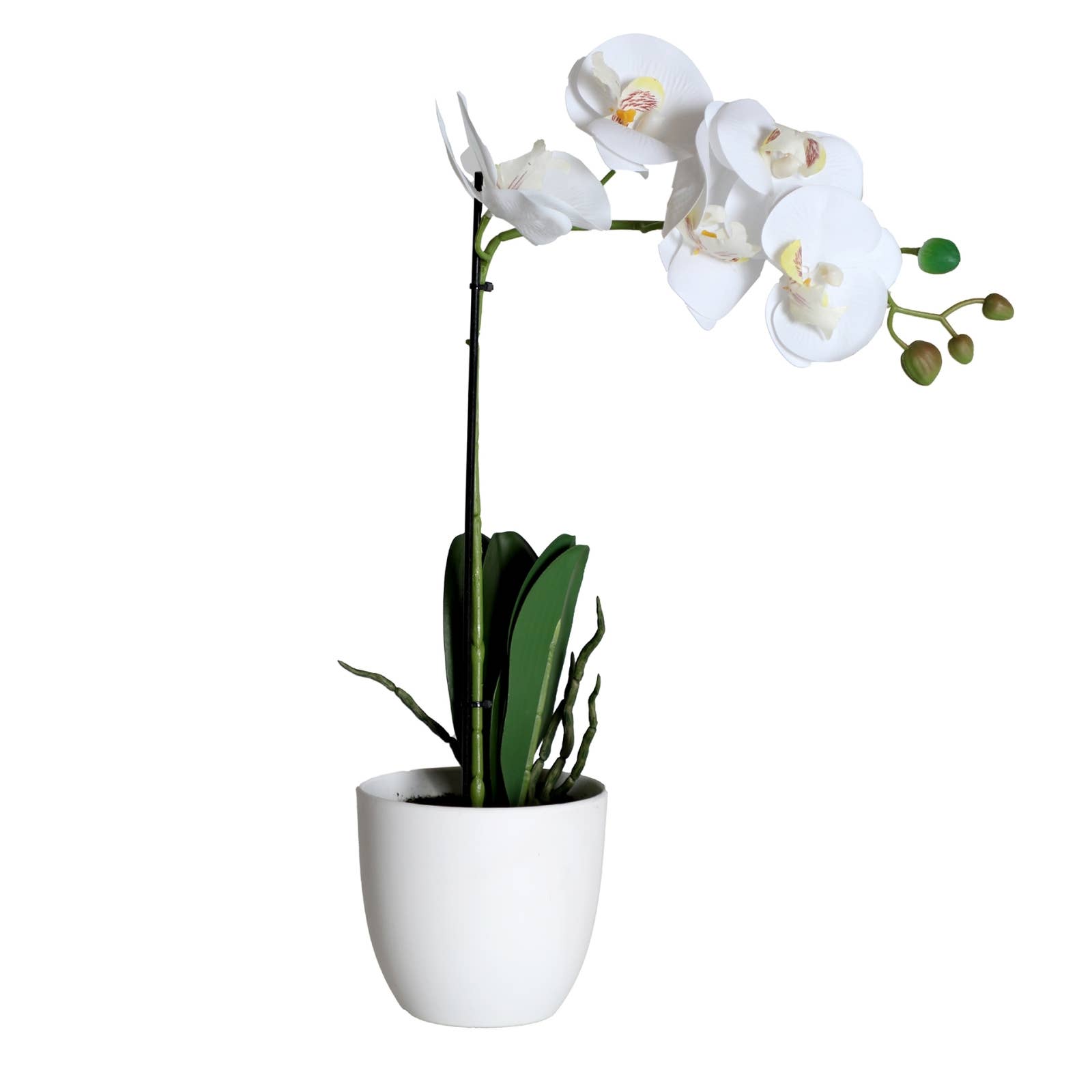 B&B – Großhandel Kunstpflanzen – Orchideenpflanze, aus Kunststoff, in Weiß, 30x13x45cm0