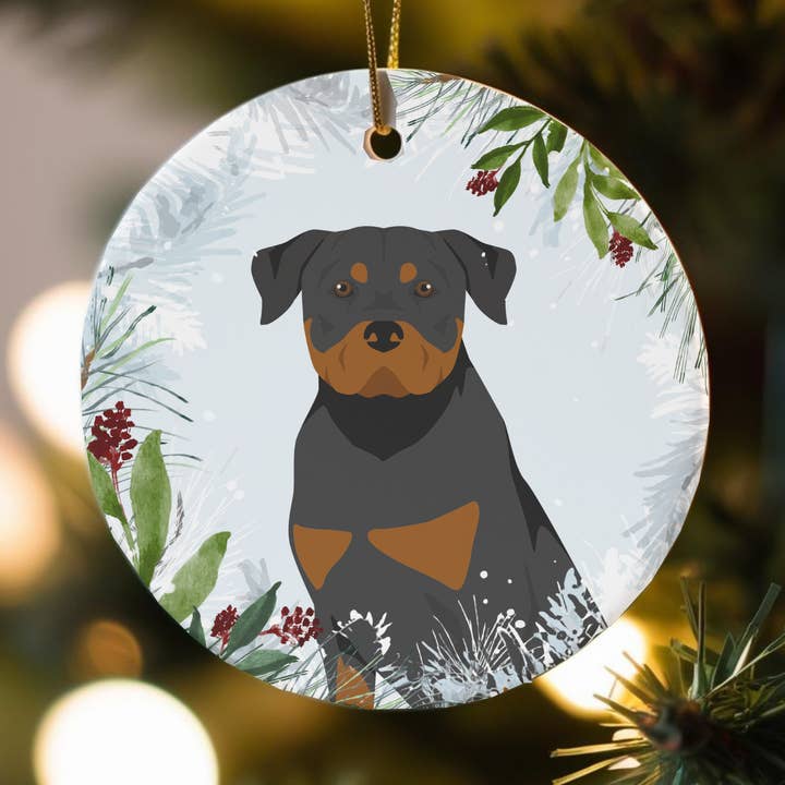 Rottweiler hond kerstversieringen voor wholesale door Canine Companions