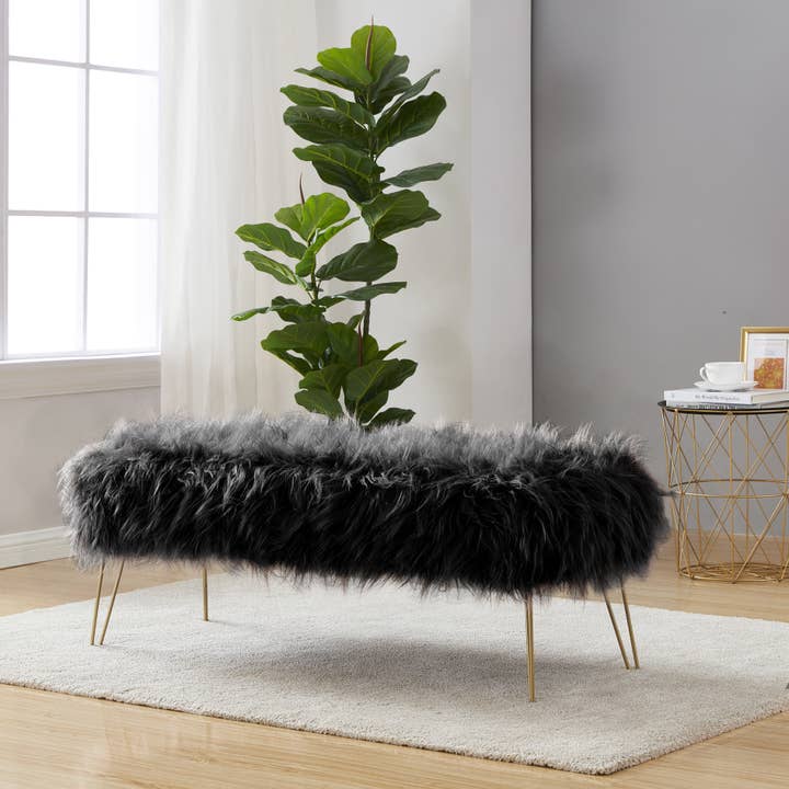 Ornavo Home - Wholesale Ottoman - Faux Fur Bench Ottoman6