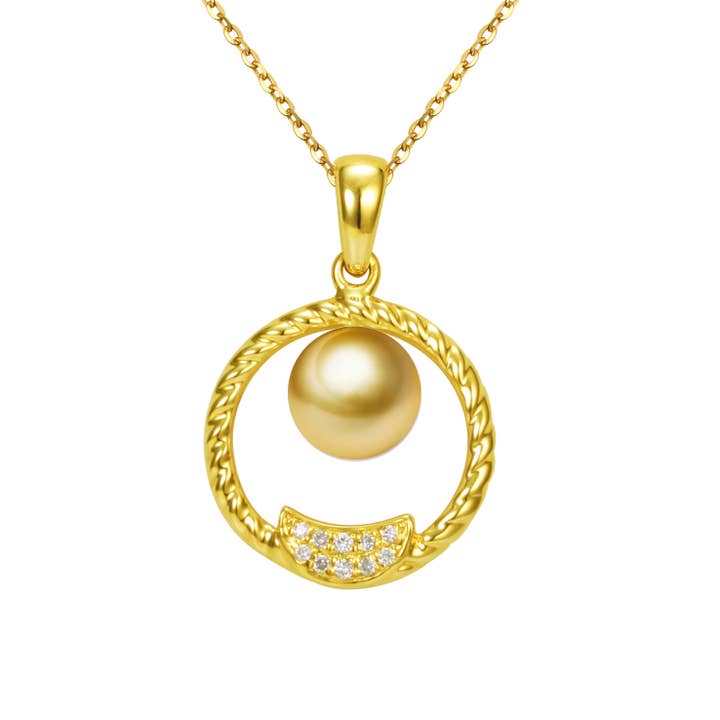 Timeless Pearl - Wholesale Pendant/Charm Necklace - G18K Diamond & Pearl Circle Pendant8