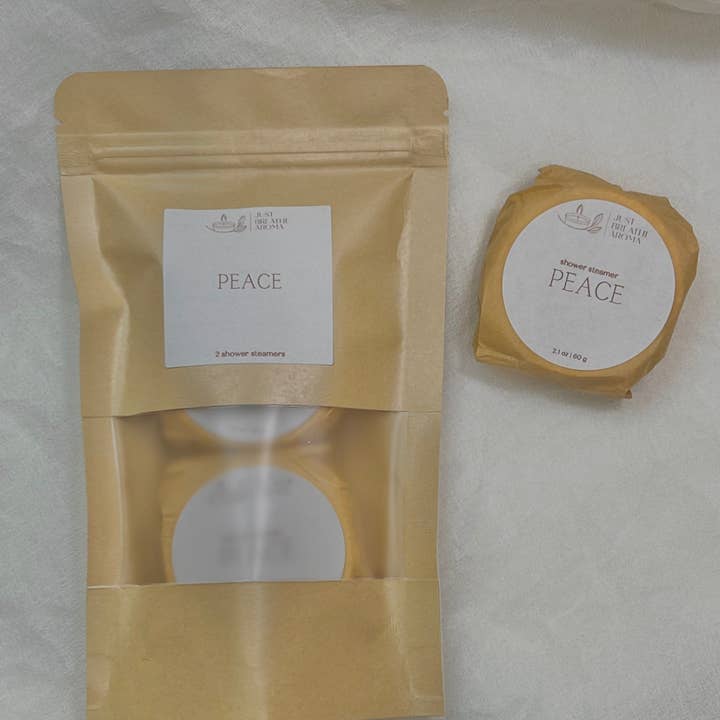peace aromatherapy shower steamers | single steamer | duo pa for wholesale by Just Breathe Aroma