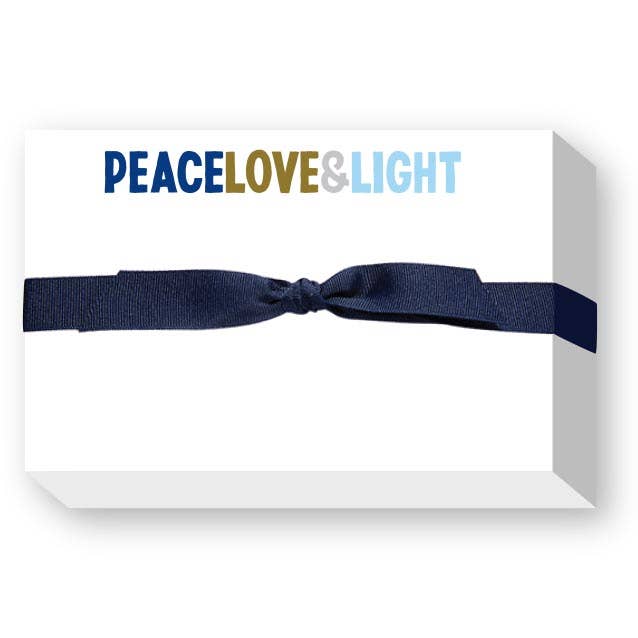 PEACE LOVE AND LIGHT BIG & BOLD NOTEPAD for wholesale by Donovan Designs