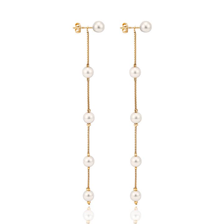 Pendientes colgantes de perlas en forma de caja (K355) (K214) para venta al por mayor de MIA Jewelry