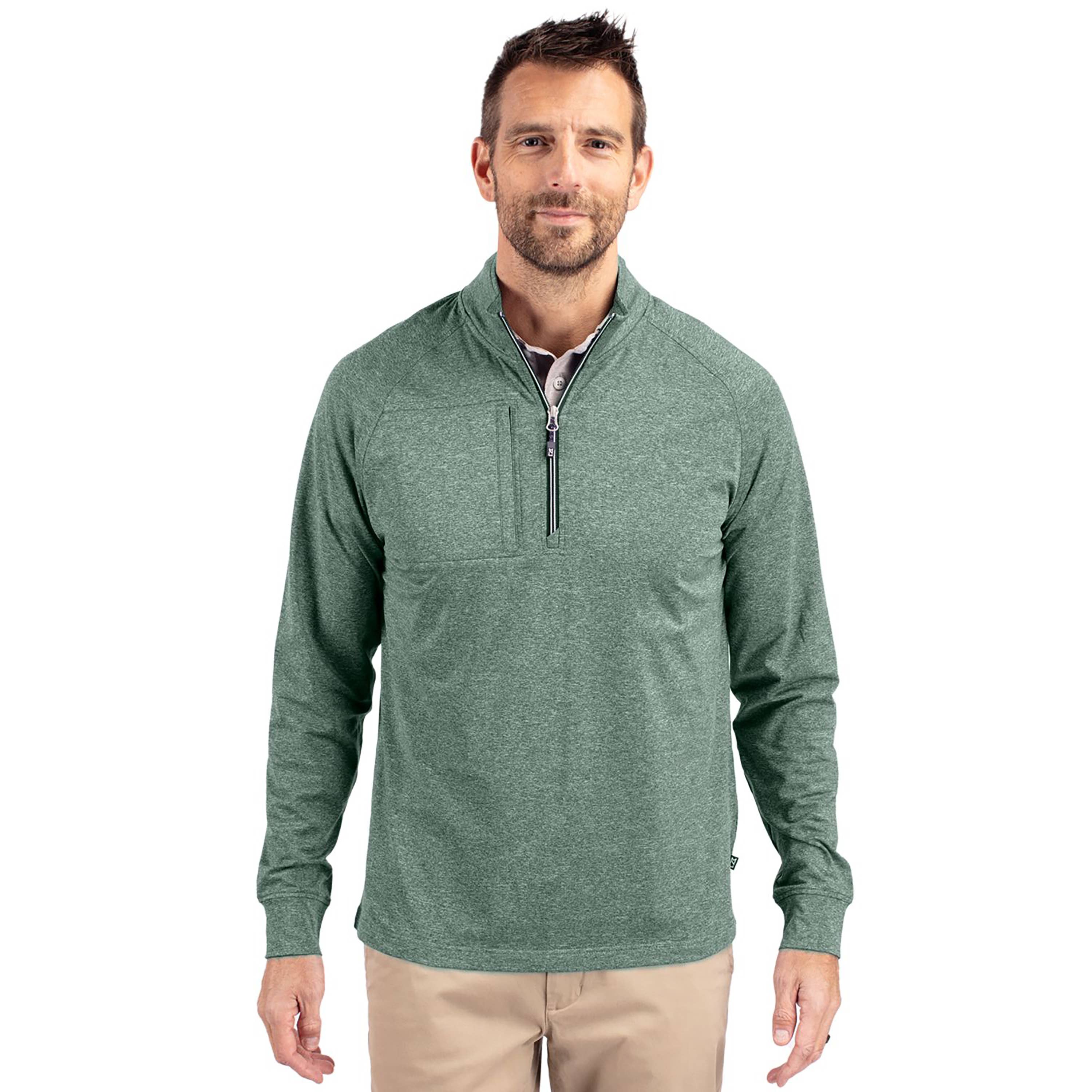 Cutter & Buck - Wholesale Sweatshirt - Men's - Cutter & Buck Adapt Eco Knit Heather Mens 1/4 Zip Pullover9