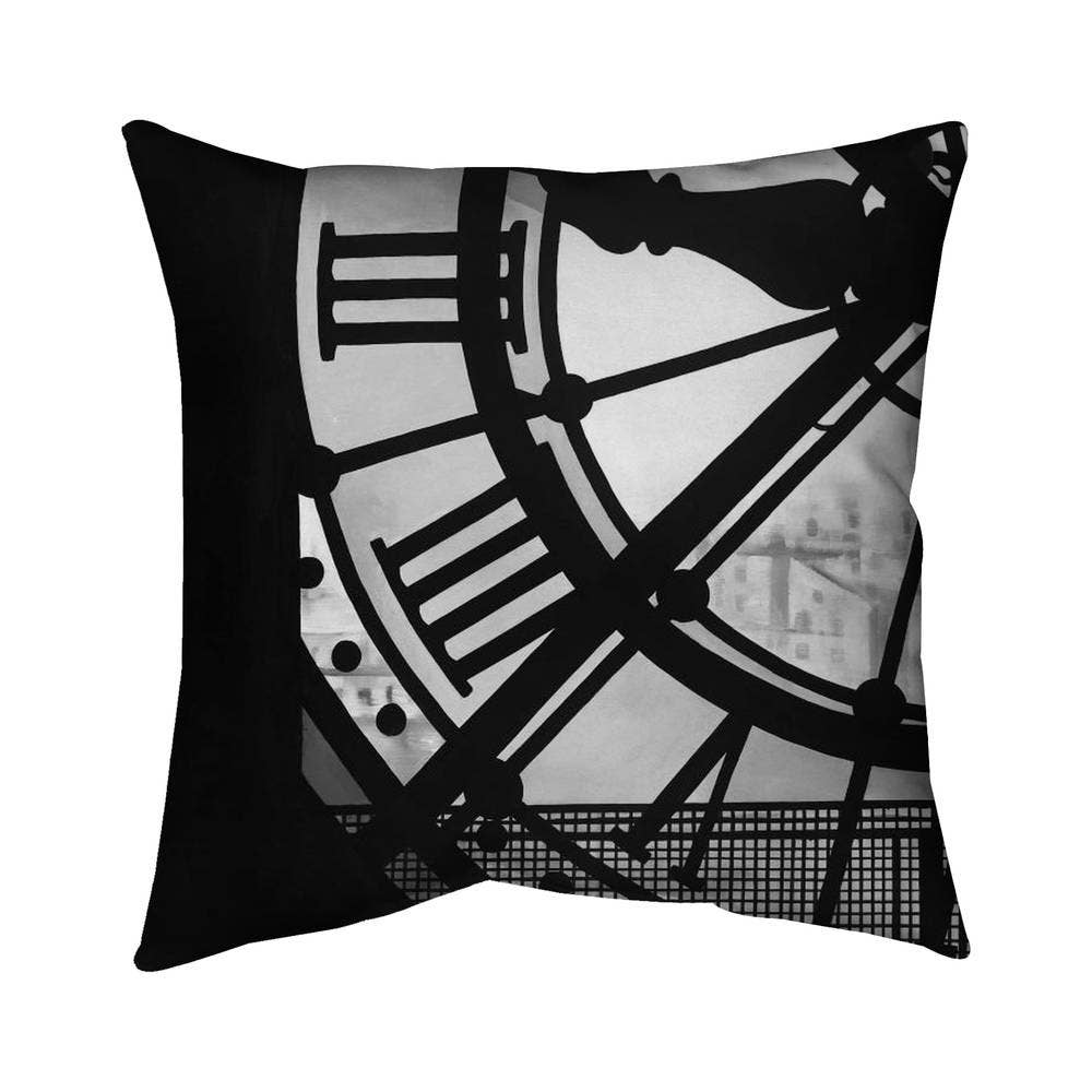 Purple Clock at the orsay museum | Outside pillow cover 16" x 16" for wholesale on Faire