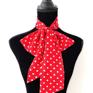 Red Polka Dot Bow Scarf | Big Bow for wholesale by Melissa Velia