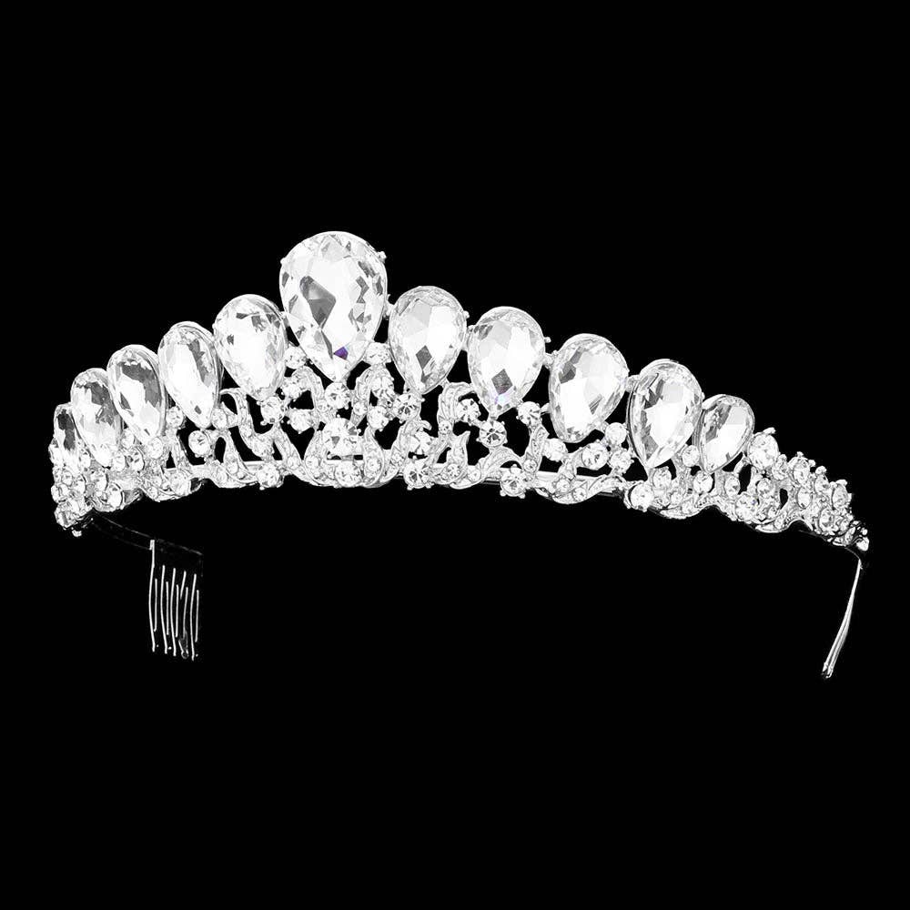 Pearl and Rox - Wholesale Tiara - Women's - Teardrop Accented Princess Tiara2