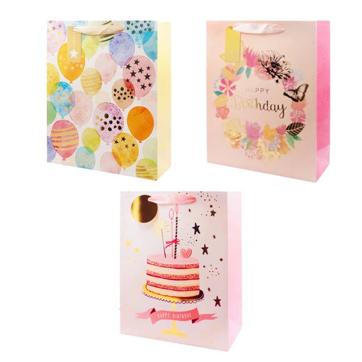 Födelsedagspåse i folie med bandhandtag för wholesale av Angels Craft