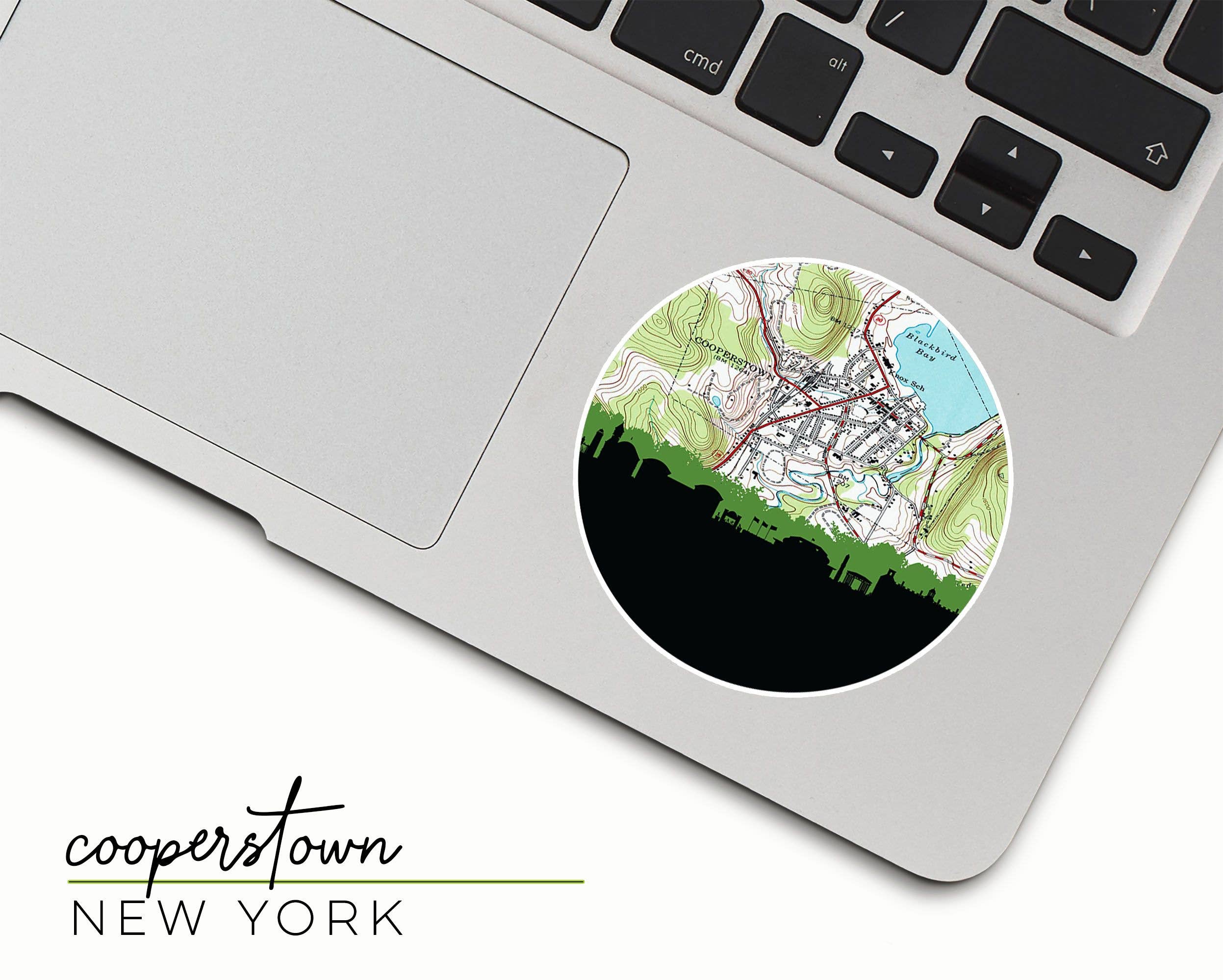 Paperfinch Design – wholesale Sticker – Cooperstown NY city sticker | city map and skyline0