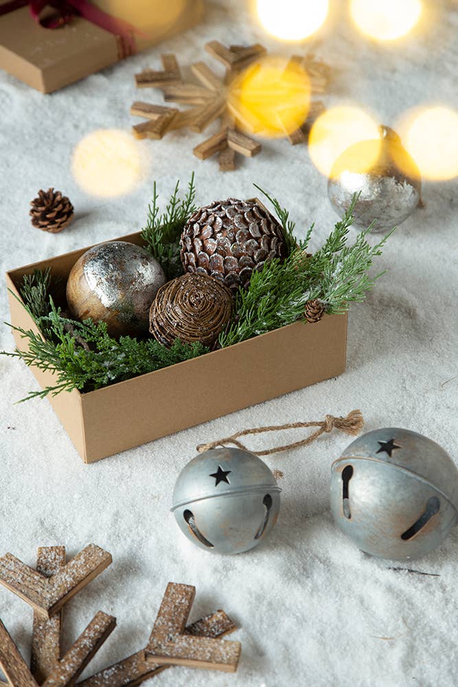 A&B Home Group Inc. - Wholesale Ornament - D4" Ball - Brown/White7