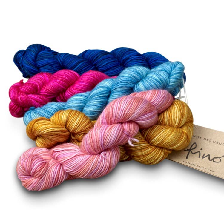 Rooster Yarns - Venta al por mayor Hilos - Set de mini madejas de hilo de tejido Fino de Manos del Uruguay14