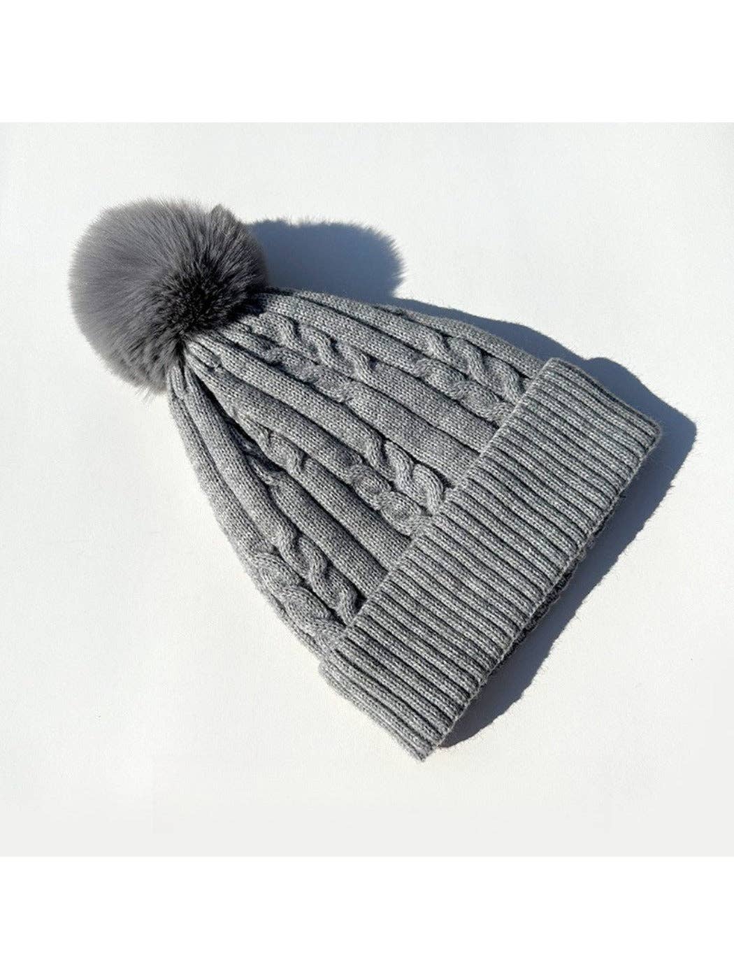 Funkyrel® Atzbranding Limited – wholesale Beanie – Women's – Haila - Women's Cable Knitted Beanie with Pom Pom6