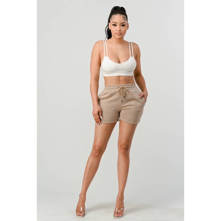 Lime All the Time - Wholesale Lounge Shorts - Women's - Lounge Shorts with Drawstring and Pockets5