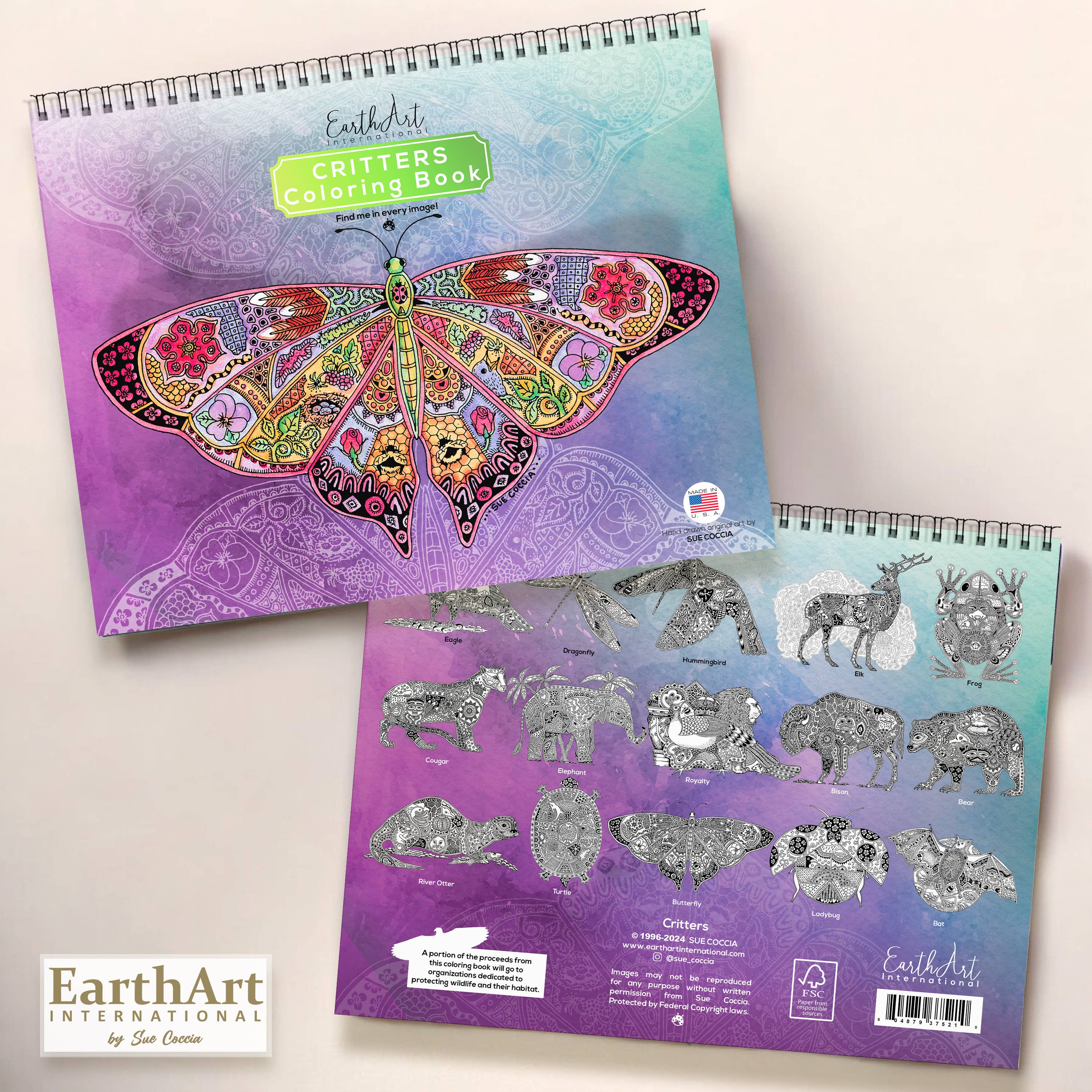 EarthArt International - Wholesale Kleurboek - Volwassene - Critters kleurboek2